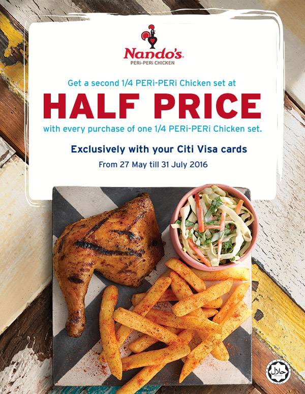 Citibank Credit Card Promotion Nando S Peri Peri Chicken Set At Half Price