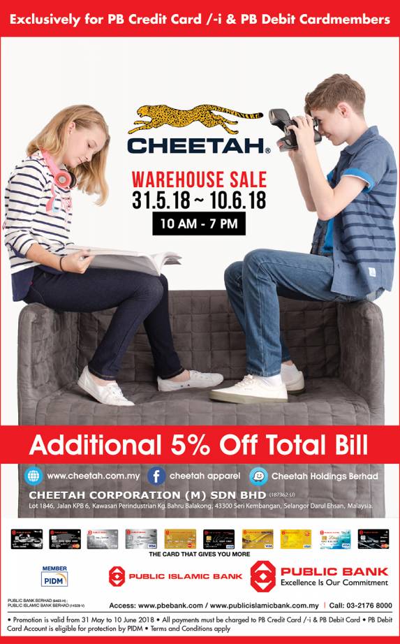 Public Bank Credit Card Promotion Warehouse Sale At Cheetah