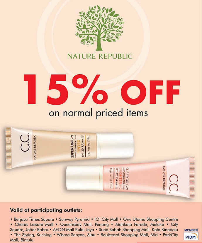 Public Bank Credit Card Promotion 15 Off At Nature Republic